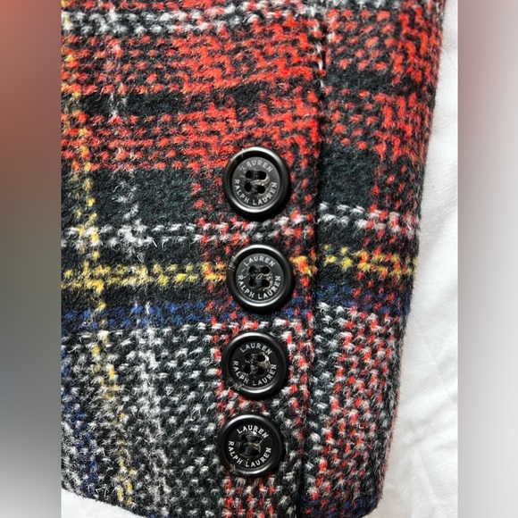 NEW $380  Lauren Ralph Lauren Women’s Sz 4 Wool Blend Blanket Plaid Reefer Coat - Picture 10 of 14
